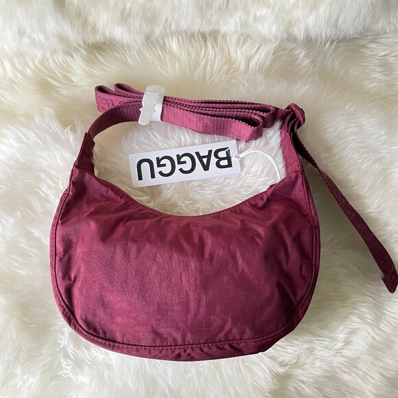 NWT Baggu Small Crescent Bag - Oxblood - Picture 3 of 7